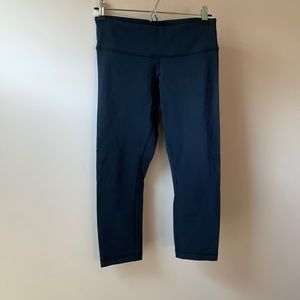 Navy Blue LULULEMON Wunder Under crop pants 6